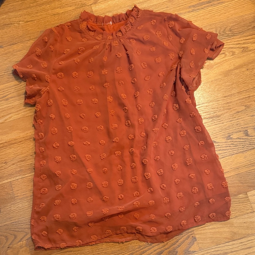 Rust Orange Women's Top, Size Large